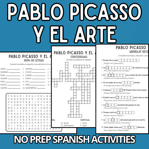 Pablo Picasso y el arte vocabulary packet